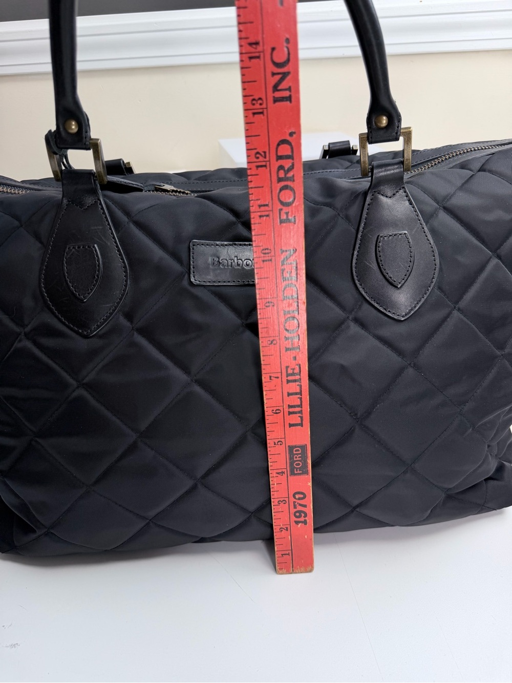 Barbour Weekender Unisex Tote Bag Duffel Black NO Long Strap - Picture 9 of 12
